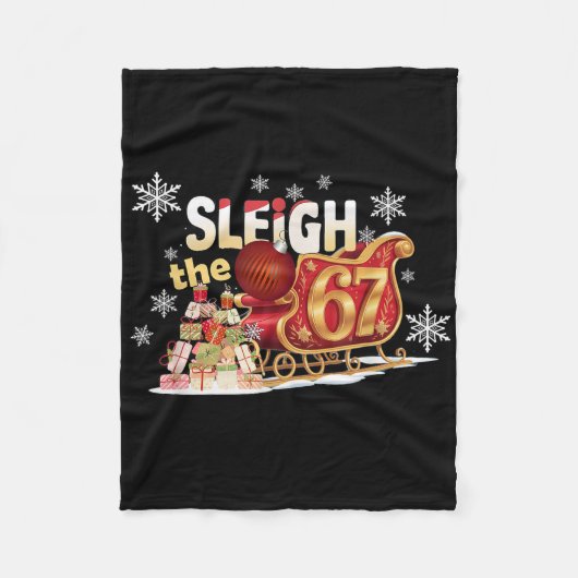 Christmas Sleigh Graphic Design Funny 67  Fleecedecke (Vorderseite)