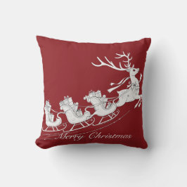 Christmas Sleigh with Reindeer Kissen