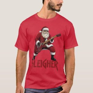 Christmas-Sleigher Heavy-Metal-Santa Rock On Weihn T-Shirt