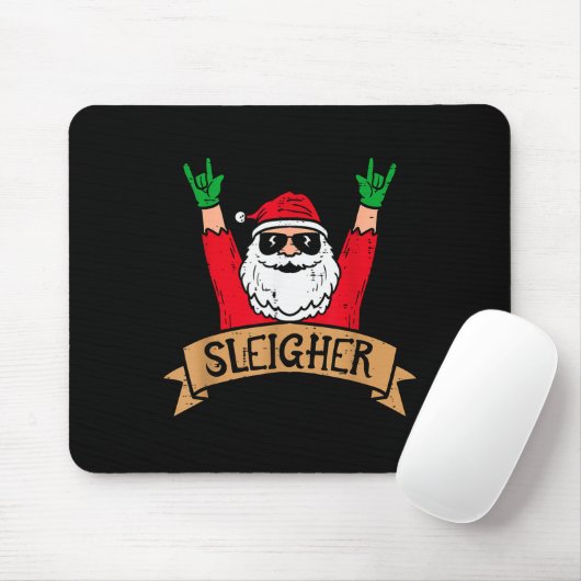 Christmas Sleigher Santa Rock Xmas Rocker Men Wome Mousepad (Mit Mouse)