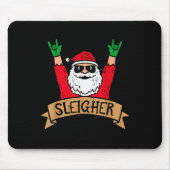 Christmas Sleigher Santa Rock Xmas Rocker Men Wome Mousepad (Vorne)