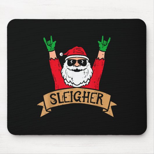Christmas Sleigher Santa Rock Xmas Rocker Men Wome Mousepad (Vorne)