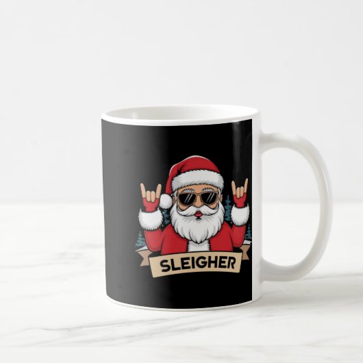 Christmas Sleigher Santa Rock Xmas Rocker T Shirt Kaffeetasse (Rechts)