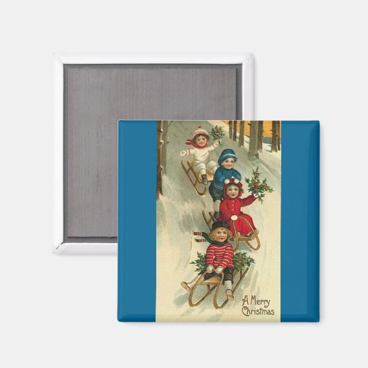 Christmas Sleighing Magnet (Vorderseite/Rückseite)