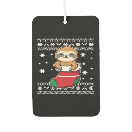 Christmas Sloth Classic T - Shirt Autolufterfrischer (Vorderseite)