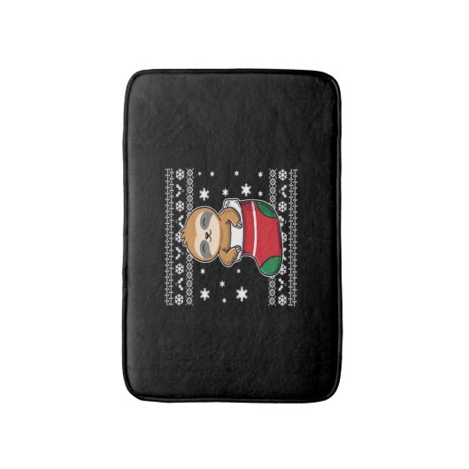 Christmas Sloth Classic T - Shirt Badematte (Vorderseite Vertikal)