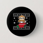 Christmas Sloth Classic T - Shirt Button (Vorderseite)