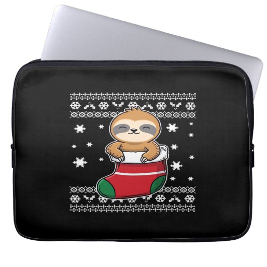 Christmas Sloth Classic T - Shirt Laptopschutzhülle (Vorderseite)