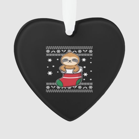 Christmas Sloth Classic T - Shirt Ornament (Vorderseite)