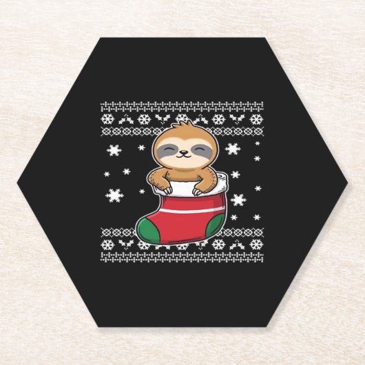 Christmas Sloth Classic T - Shirt Untersetzer (Vorderseite)