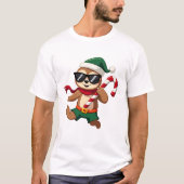 Christmas Sloth Elf Peppermint Candy Cane Shirt Gi (Vorderseite)