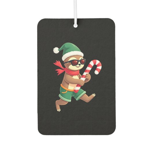 Christmas Sloth Elf Peppermint Candy Cane Shirt Gi Autolufterfrischer (Vorderseite)