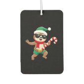 Christmas Sloth Elf Peppermint Candy Cane Shirt Gi Autolufterfrischer (Vorderseite)