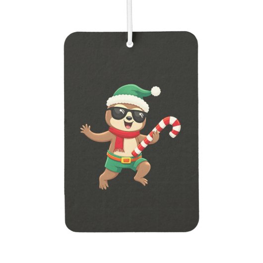 Christmas Sloth Elf Peppermint Candy Cane Shirt Gi Autolufterfrischer (Vorderseite)