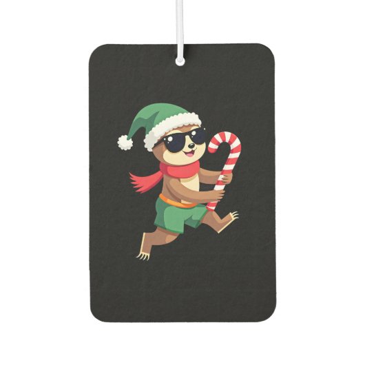 Christmas Sloth Elf Peppermint Candy Cane Shirt Gi Autolufterfrischer (Vorderseite)