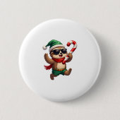 Christmas Sloth Elf Peppermint Candy Cane Shirt Gi Button (Vorderseite)