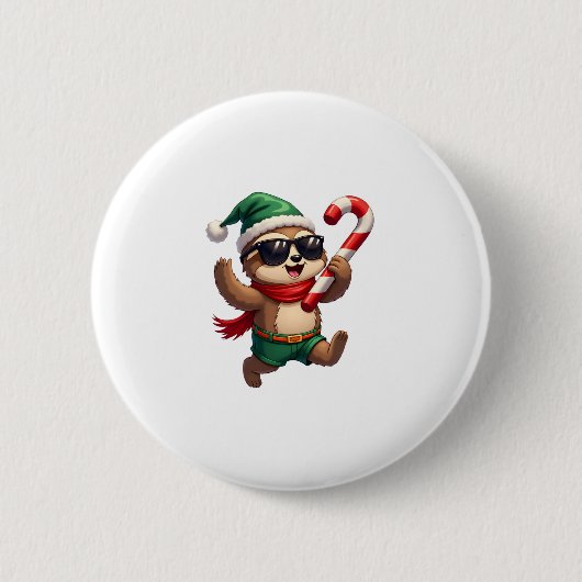 Christmas Sloth Elf Peppermint Candy Cane Shirt Gi Button (Vorderseite)