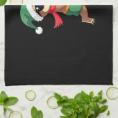 Christmas Sloth Elf Peppermint Candy Cane Shirt Gi Geschirrtuch (Gefaltet)