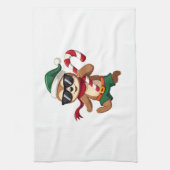 Christmas Sloth Elf Peppermint Candy Cane Shirt Gi Geschirrtuch (Vertikal)