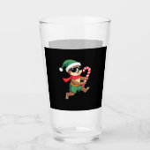 Christmas Sloth Elf Peppermint Candy Cane Shirt Gi Glas (Vorderseite)