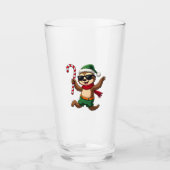 Christmas Sloth Elf Peppermint Candy Cane Shirt Gi Glas (Vorderseite)