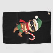 Christmas Sloth Elf Peppermint Candy Cane Shirt Gi Golfhandtuch (Horizontal)