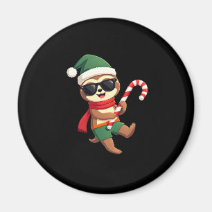 Christmas Sloth Elf Peppermint Candy Cane Shirt Gi Magnet