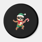 Christmas Sloth Elf Peppermint Candy Cane Shirt Gi Magnet (Vorne)