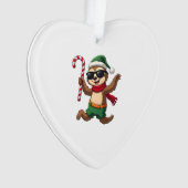 Christmas Sloth Elf Peppermint Candy Cane Shirt Gi Ornament (Vorderseite)