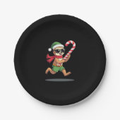 Christmas Sloth Elf Peppermint Candy Cane Shirt Gi Pappteller (Vorderseite)