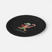 Christmas Sloth Elf Peppermint Candy Cane Shirt Gi Pappteller (Schrägansicht)