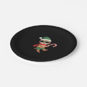 Christmas Sloth Elf Peppermint Candy Cane Shirt Gi Pappteller (Schrägansicht)