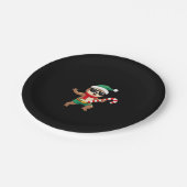 Christmas Sloth Elf Peppermint Candy Cane Shirt Gi Pappteller (Schrägansicht)