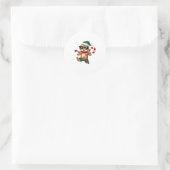 Christmas Sloth Elf Peppermint Candy Cane Shirt Gi Runder Aufkleber (Tasche)