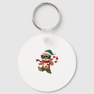 Christmas Sloth Elf Peppermint Candy Cane Shirt Gi Schlüsselanhänger