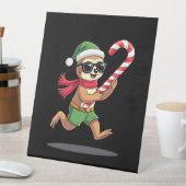 Christmas Sloth Elf Peppermint Candy Cane Shirt Gi Sockelschild (In Situ)