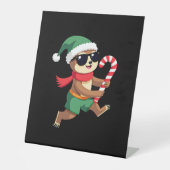 Christmas Sloth Elf Peppermint Candy Cane Shirt Gi Sockelschild (Vorderseite)
