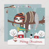 Christmas Sloth Feiertagskarte (Vorne/Hinten)