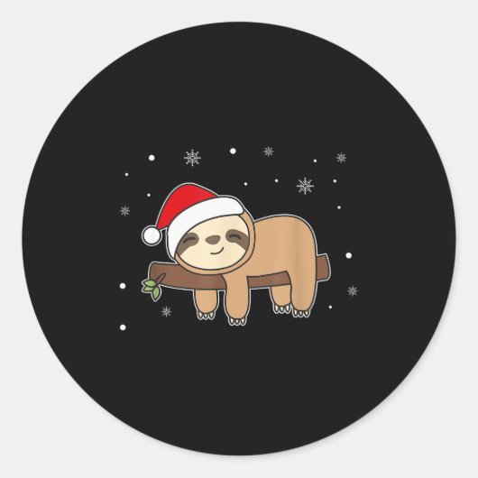 Christmas Sloth For Christmas Sweet Sloths Runder Aufkleber (Vorderseite)