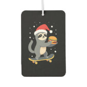 CHRISTMAS SLOTH Funny Christmas Skateboard Sloth ( Autolufterfrischer (Vorderseite)
