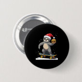 CHRISTMAS SLOTH Funny Christmas Skateboard Sloth ( Button (Vorne & Hinten)
