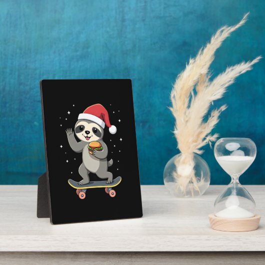 CHRISTMAS SLOTH Funny Christmas Skateboard Sloth ( Fotoplatte (Seite)