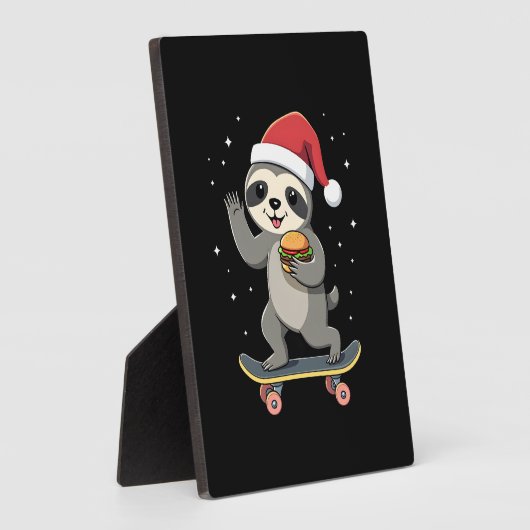 CHRISTMAS SLOTH Funny Christmas Skateboard Sloth ( Fotoplatte (Seite)