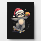 CHRISTMAS SLOTH Funny Christmas Skateboard Sloth ( Fotoplatte (Vorderseite)