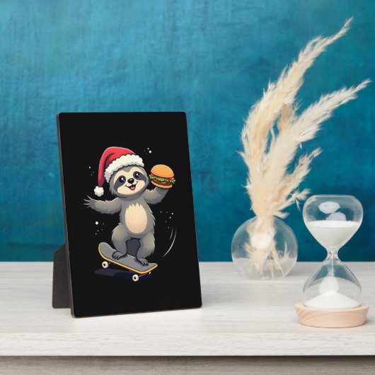 CHRISTMAS SLOTH Funny Christmas Skateboard Sloth ( Fotoplatte (Seite)