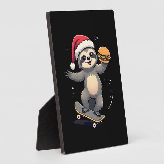 CHRISTMAS SLOTH Funny Christmas Skateboard Sloth ( Fotoplatte (Seite)