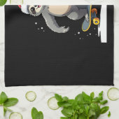 CHRISTMAS SLOTH Funny Christmas Skateboard Sloth ( Geschirrtuch (Gefaltet)