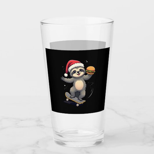 CHRISTMAS SLOTH Funny Christmas Skateboard Sloth ( Glas (Vorderseite)