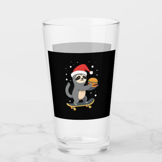 CHRISTMAS SLOTH Funny Christmas Skateboard Sloth ( Glas (Vorderseite)