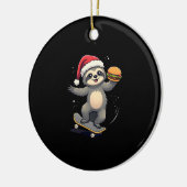 CHRISTMAS SLOTH Funny Christmas Skateboard Sloth ( Keramik Ornament (Links)